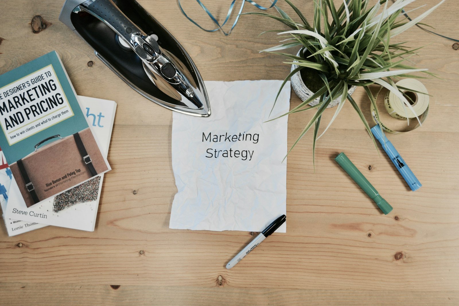 Handwritten marketing strategy note representing a social media content pillars plan