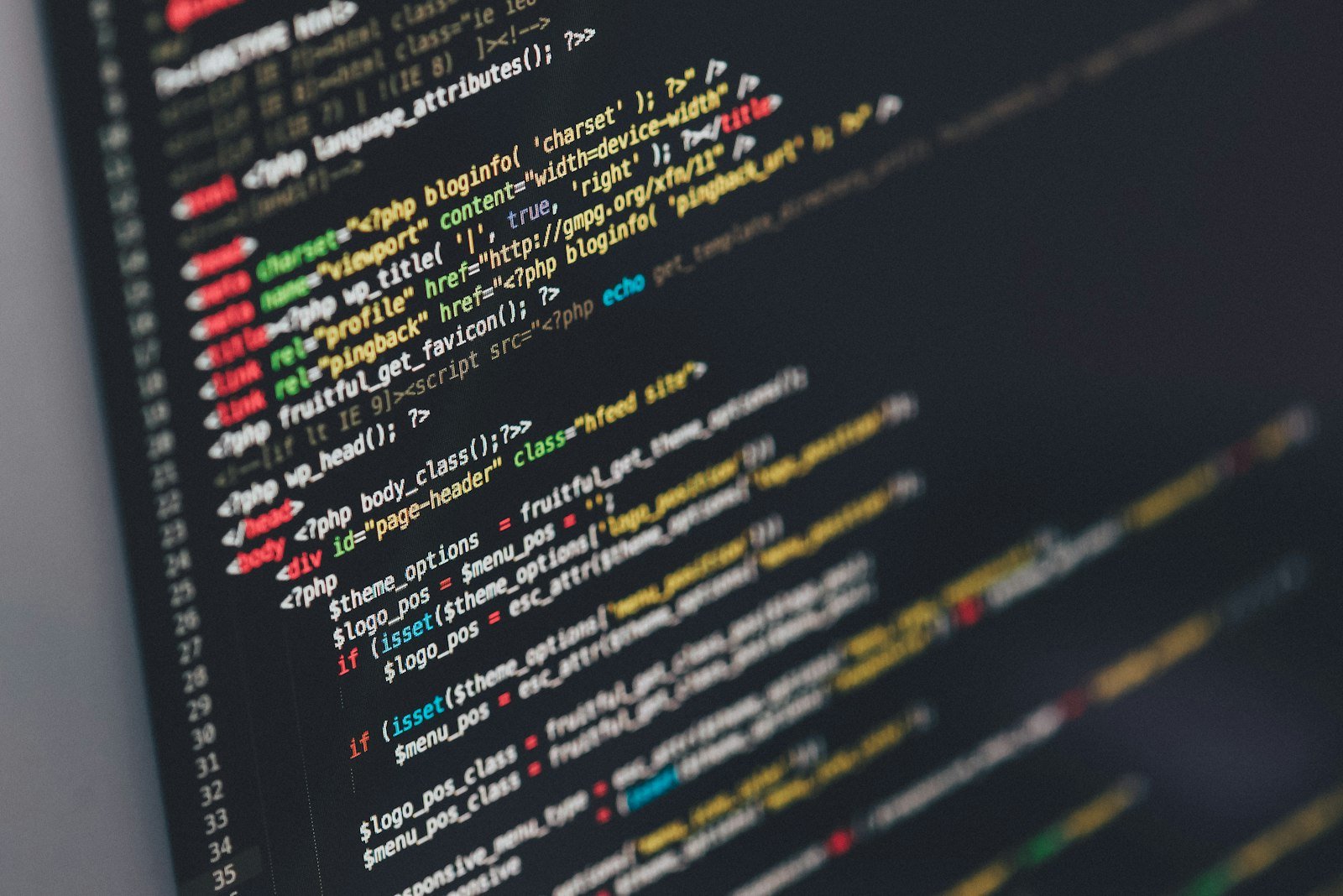 Close-up of website code on a screen, representing structured data implementation